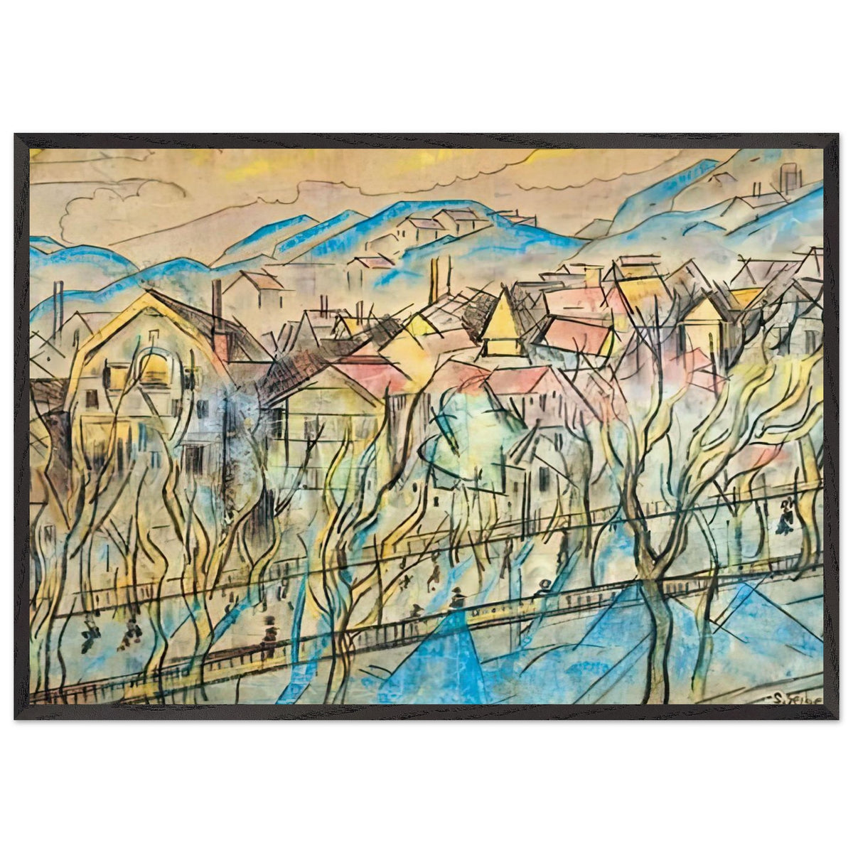 Budai Hegyek by Scheiber Hugó, framed poster, view 3