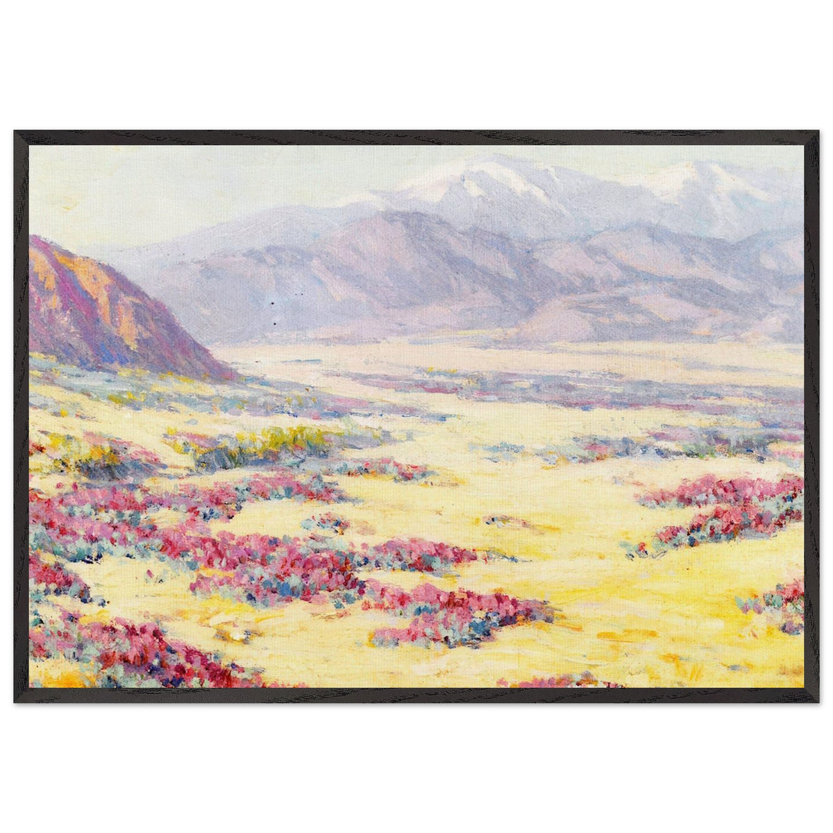 California Desert Wildflowers with Mountains Beyond by Benjamin Brown, framed poster, view 3