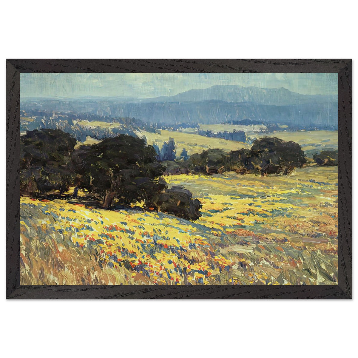 California Oaks and Poppies by Granville Redmond, framed poster, view 2