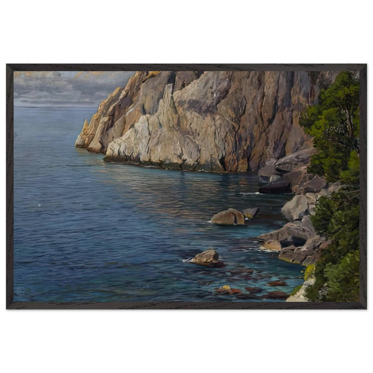 Capri coast by Vartan Mahokian, framed poster
