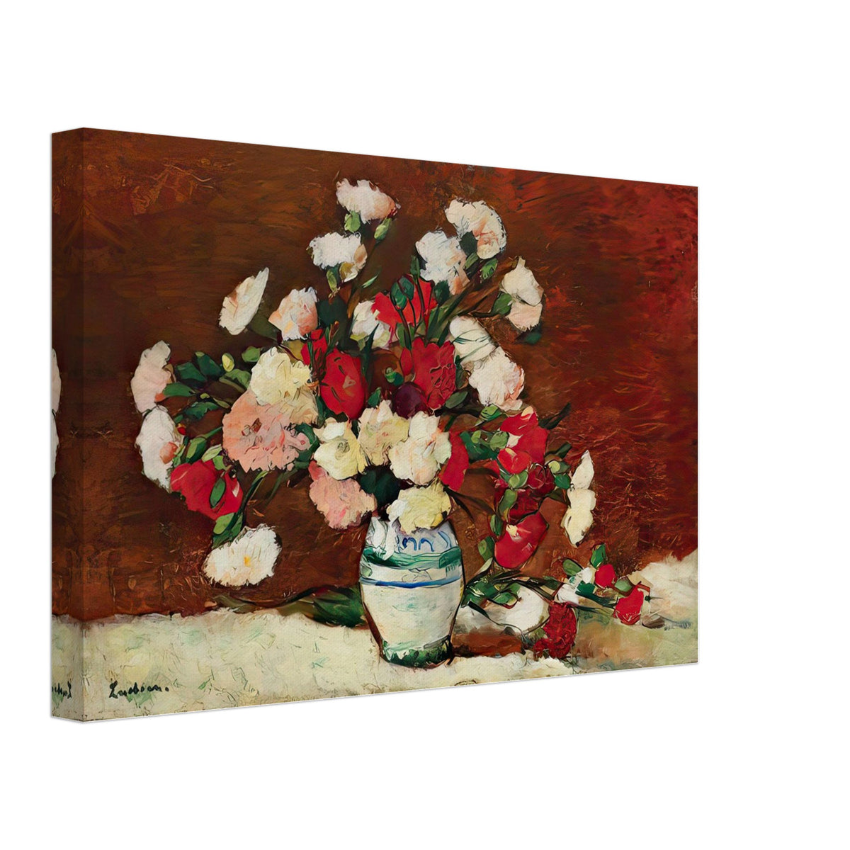 Carnations by Stefan Luchian, canvas, view 2
