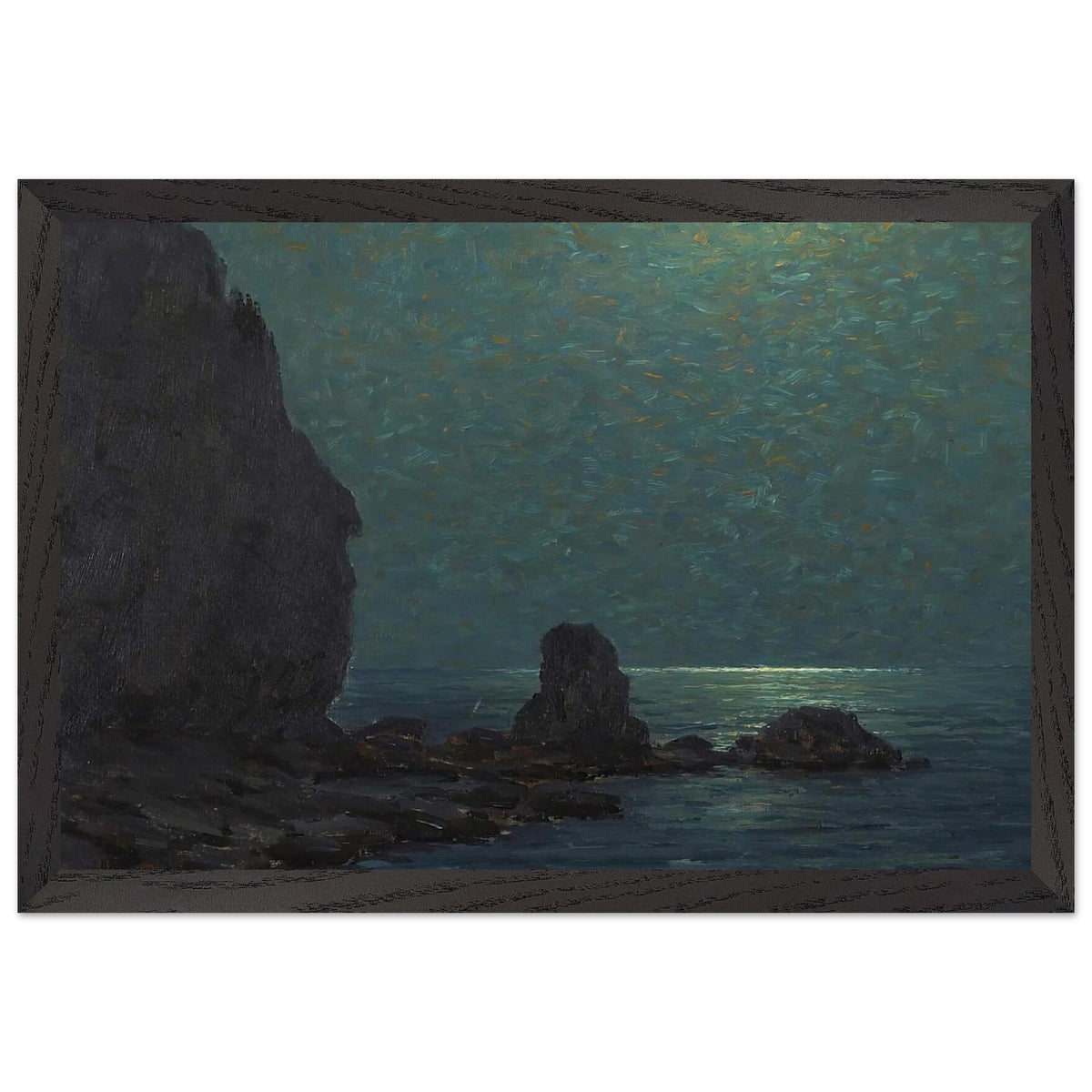Catalina Island Coast Under a Moonlit Sky by Granville Redmond, framed poster, view 2