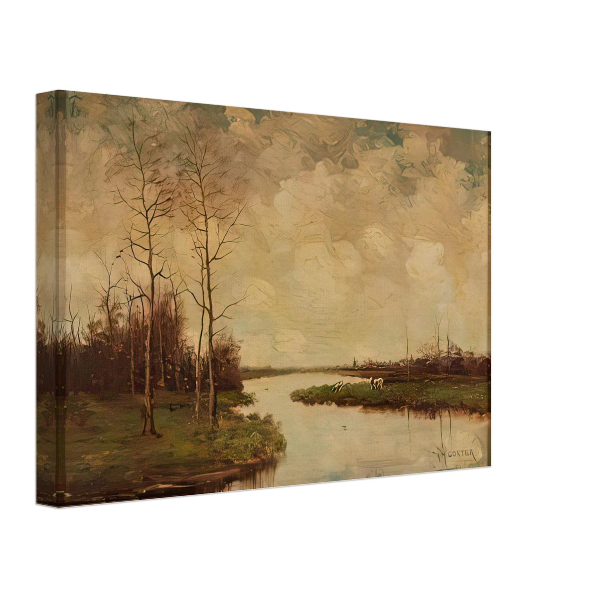 Charming little landscape by Arnold Marc Gorter, canvas, view 2