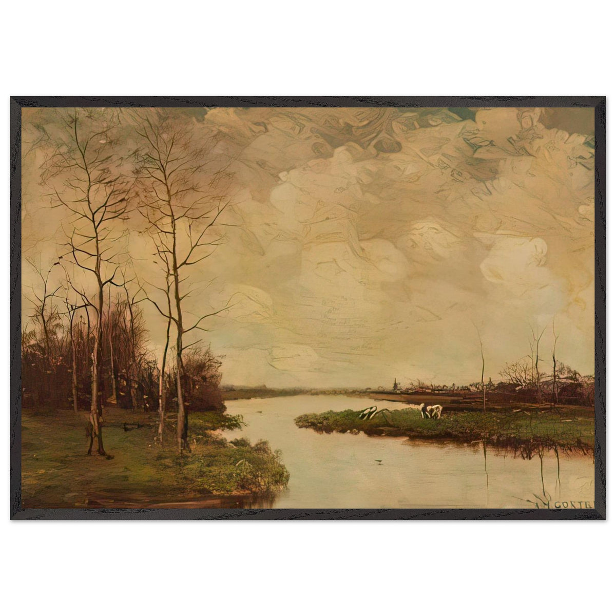 Charming little landscape by Arnold Marc Gorter, framed poster, view 3
