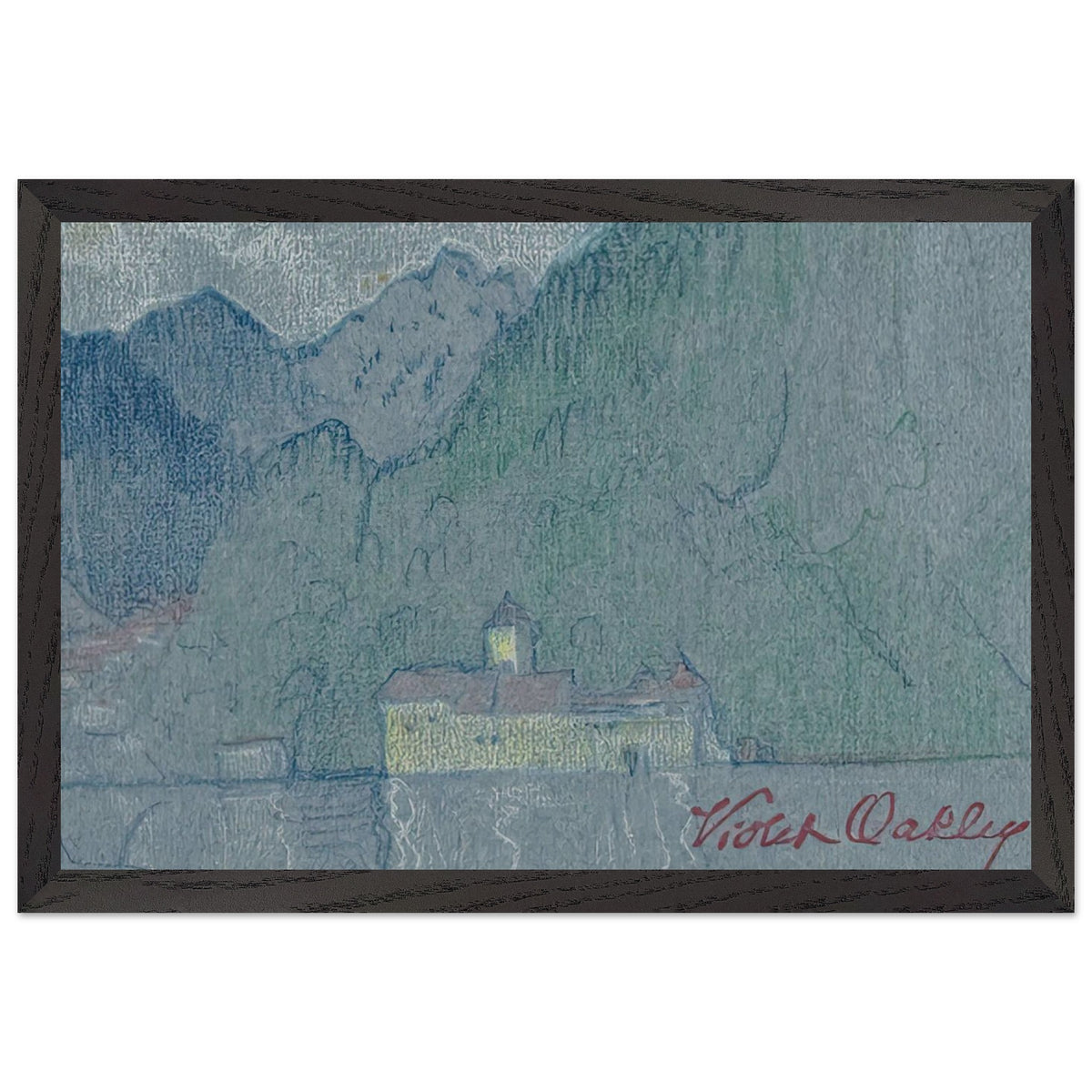 Chillon Castle, Lake Geneva by Violet Oakley, framed poster, view 2