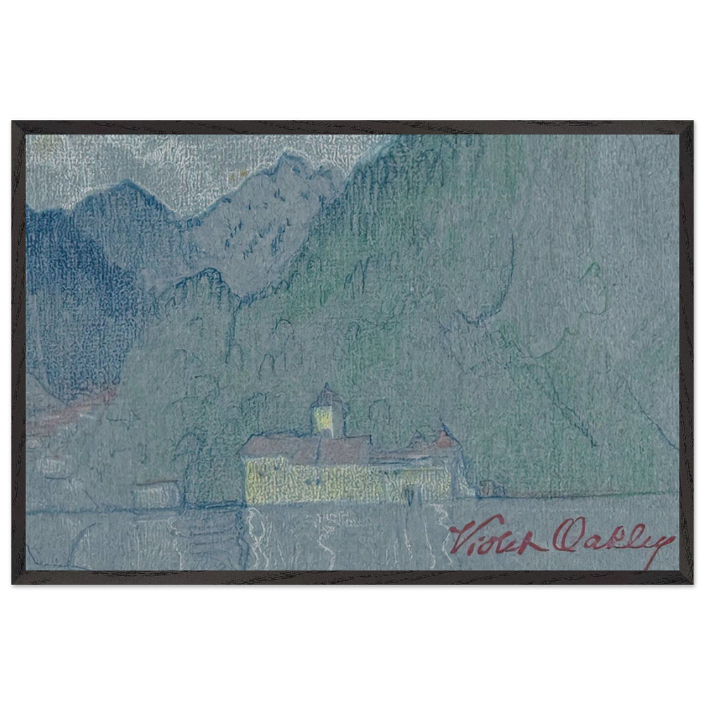 Chillon Castle, Lake Geneva by Violet Oakley, framed poster