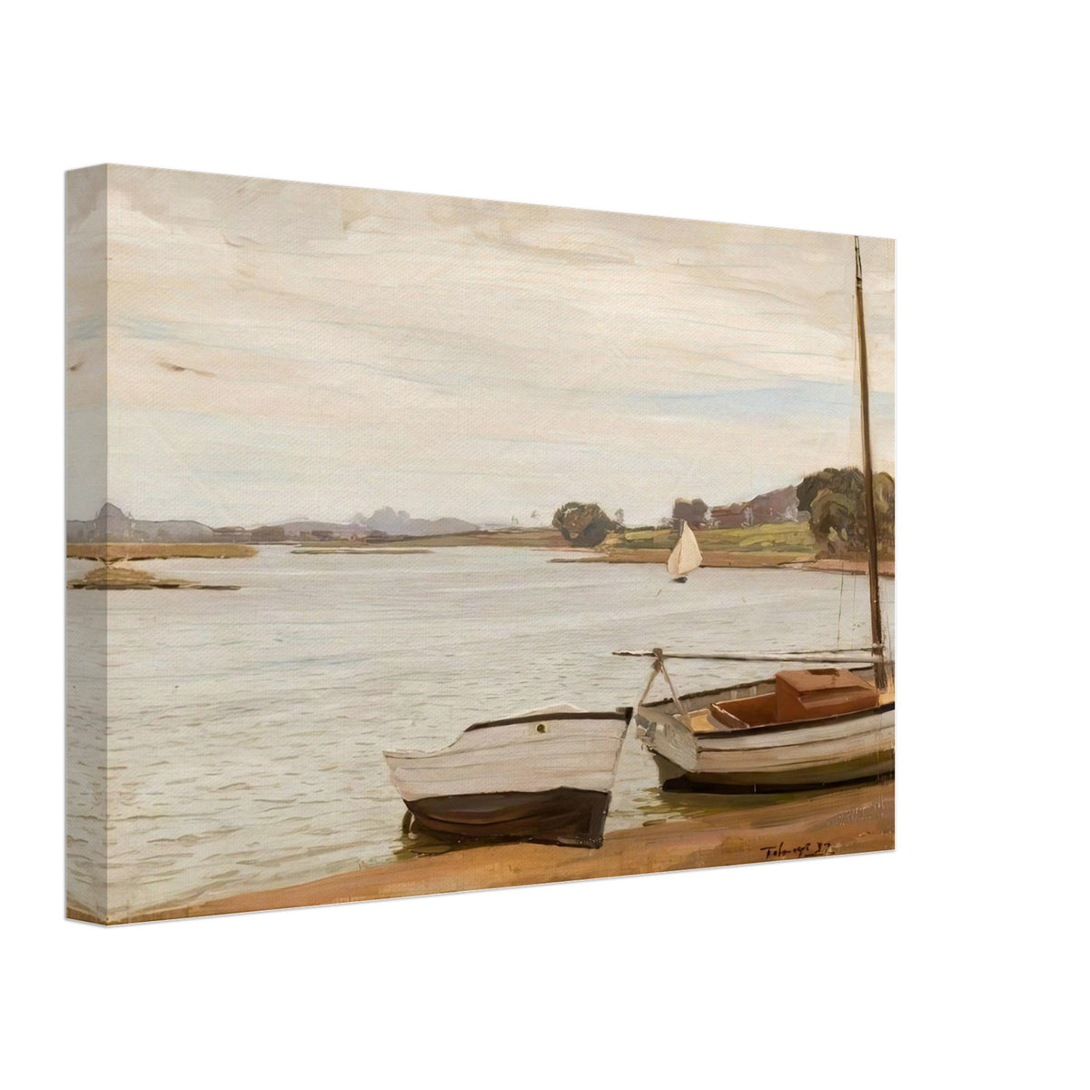 Christchurch Estuary Scene by Algernon Talmage, canvas, view 2