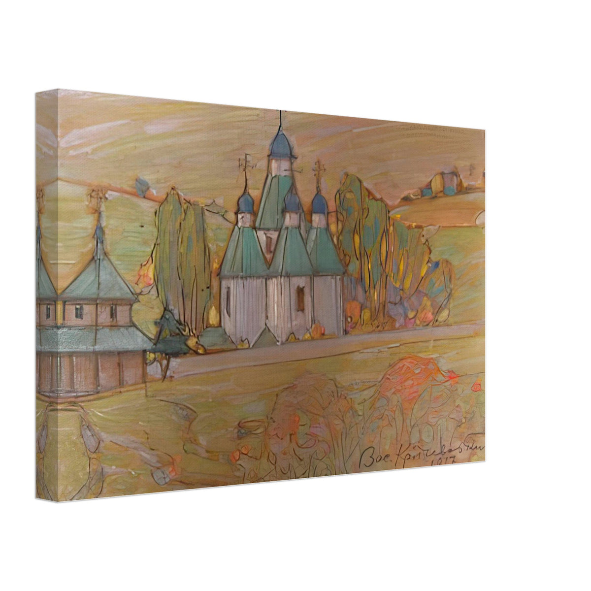 Church In Khodorov by Vasyl Hryhorovych Krychevsky, canvas, view 2