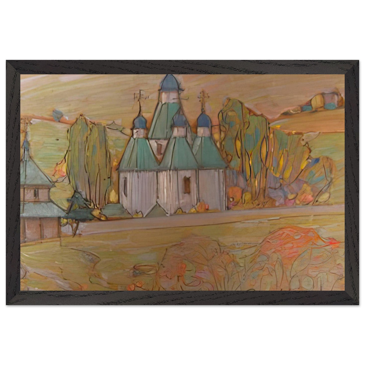 Church In Khodorov by Vasyl Hryhorovych Krychevsky, framed poster, view 2