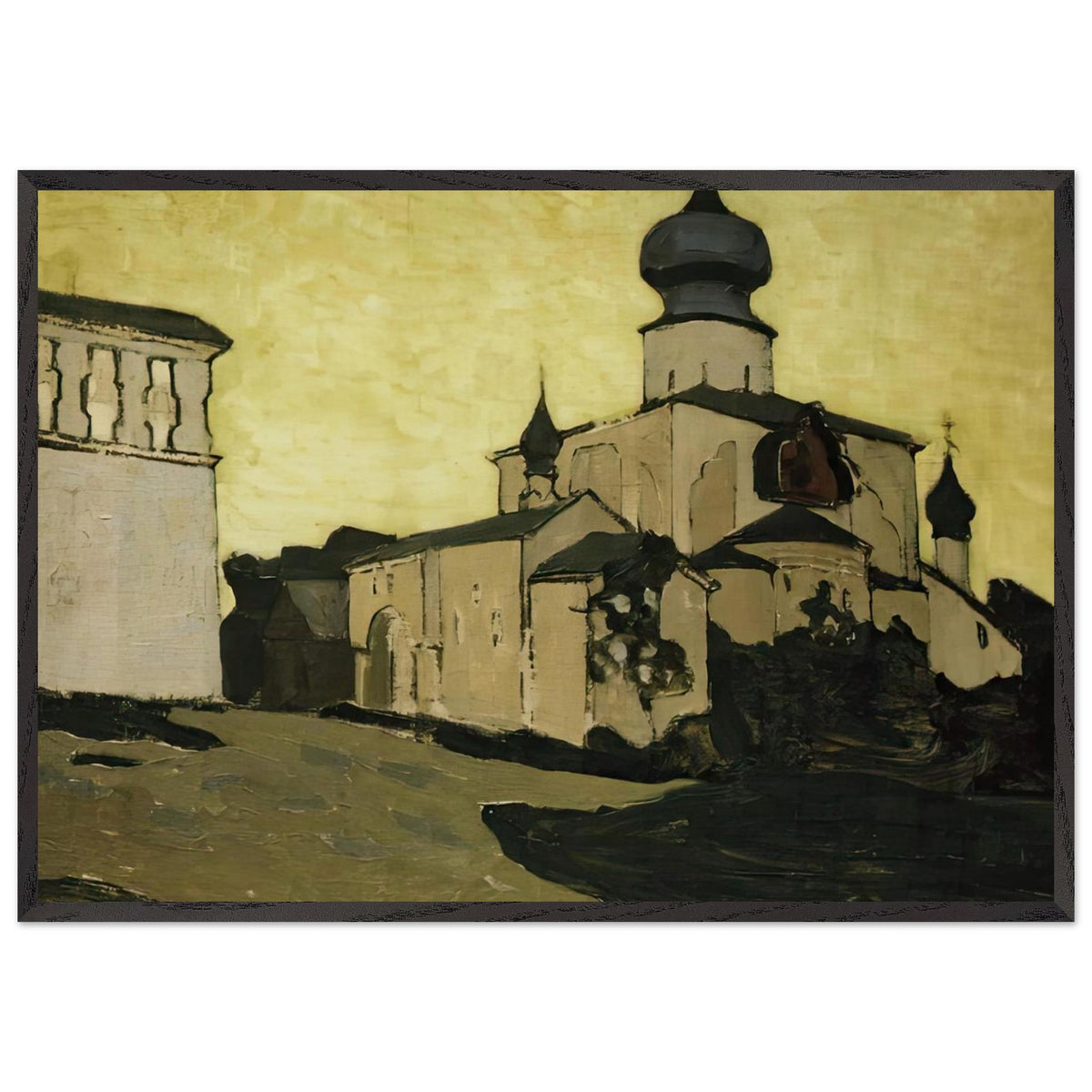 Church of Assumption in Pskov by Nicholas Roerich, framed poster, view 3