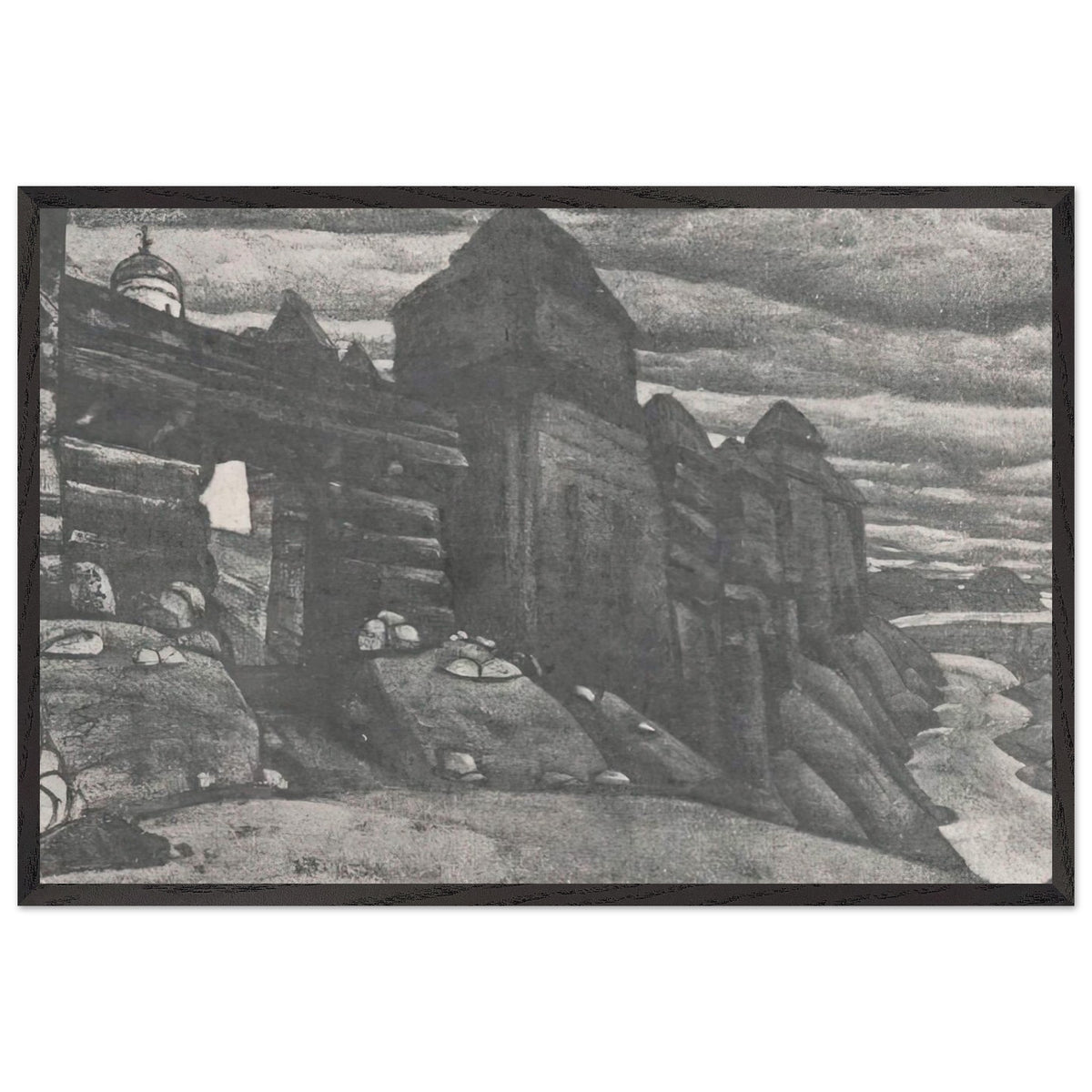 City Wall by Nicholas Roerich, framed poster