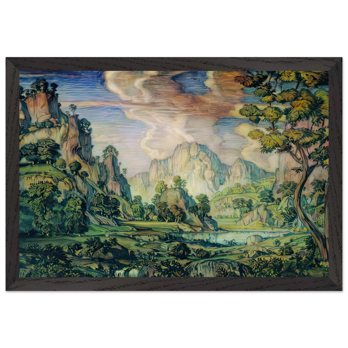 Classical Landscape by Konstantin Bogaevsky, framed poster, view 2