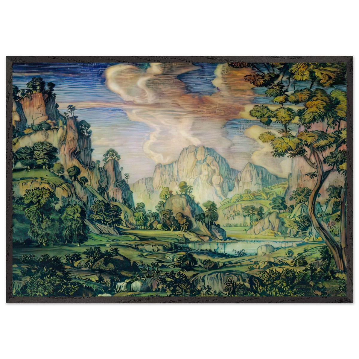 Classical Landscape by Konstantin Bogaevsky, framed poster, view 3