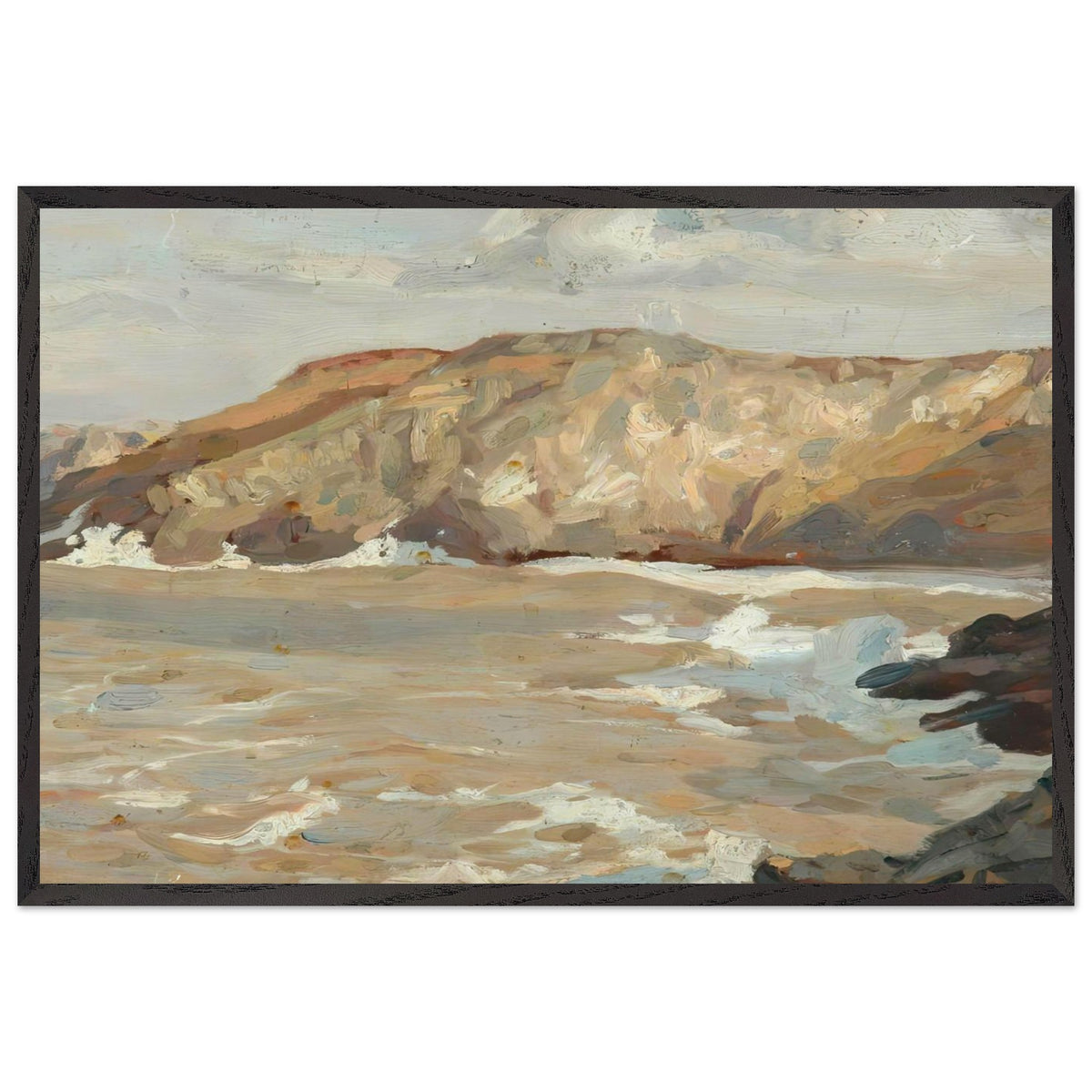 Coast Scene with Cliffs by Algernon Talmage, framed poster