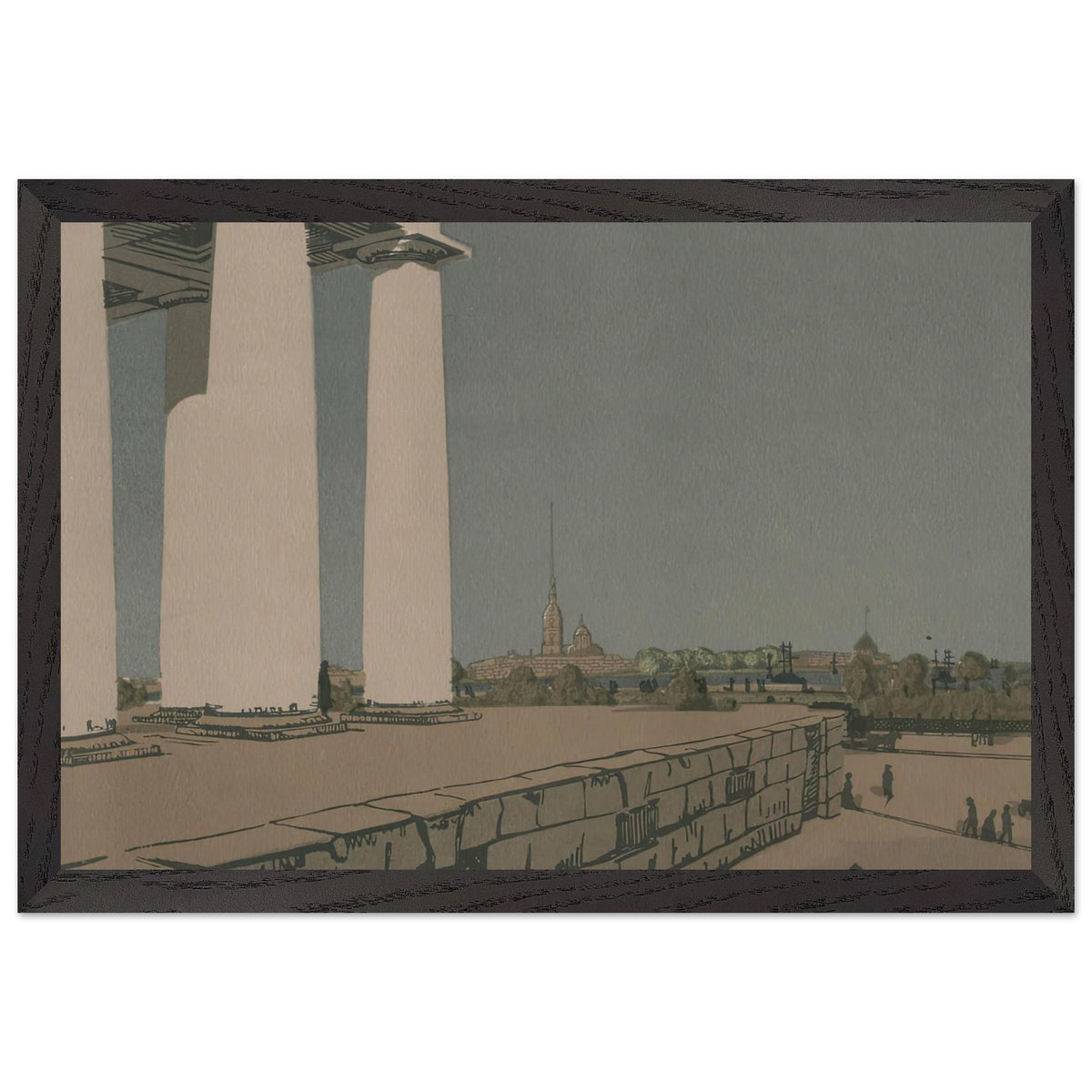 Colonnade of Exchange and Peter and Paul Fortress by Anna Ostroumova-Lebedeva, framed poster, view 2