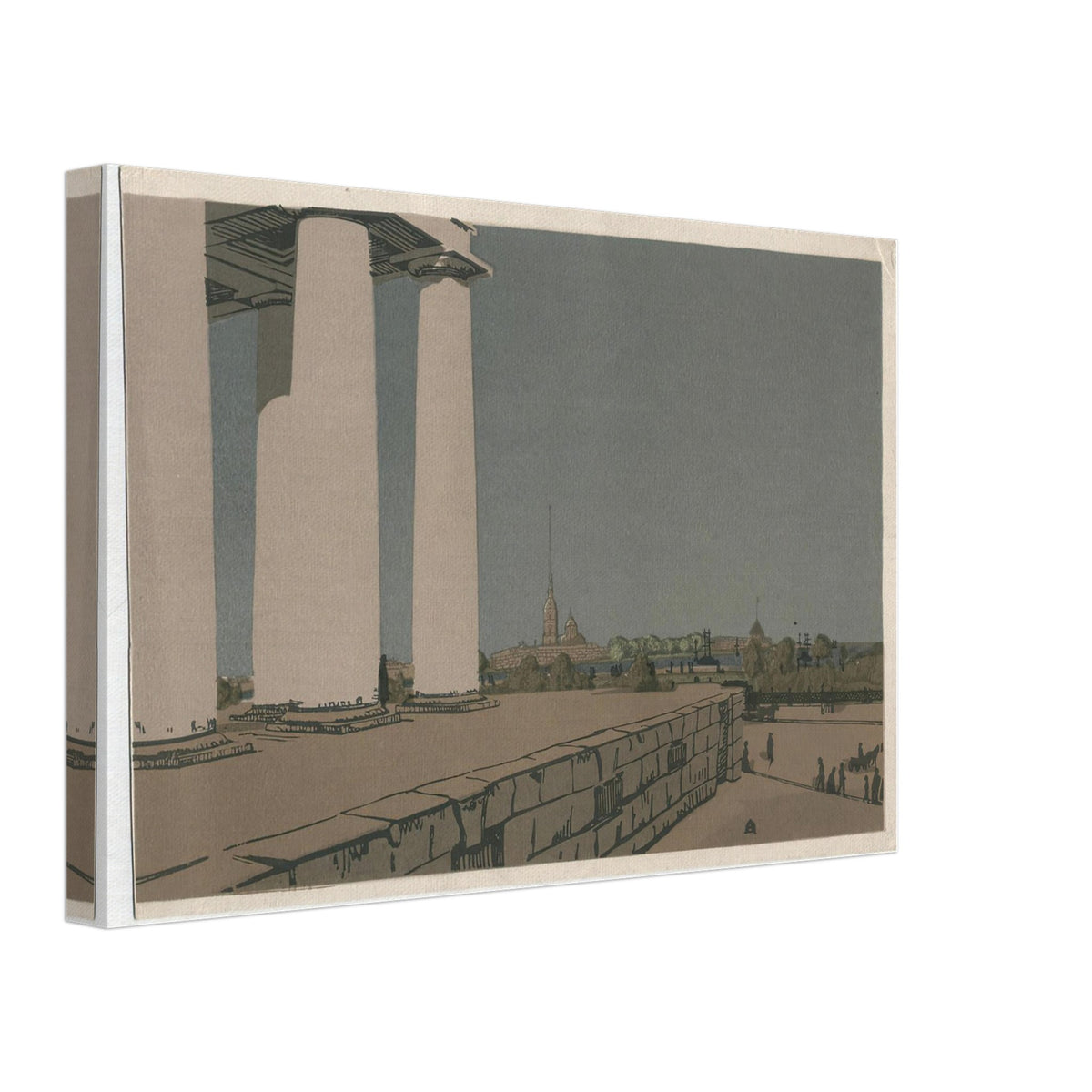Colonnade of Exchange and Peter and Paul Fortress by Anna Ostroumova-Lebedeva, canvas, view 2