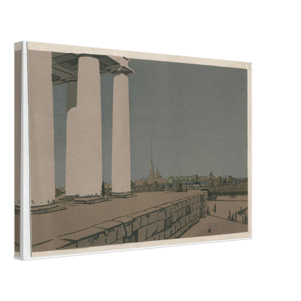 Colonnade of Exchange and Peter and Paul Fortress by Anna Ostroumova-Lebedeva, canvas