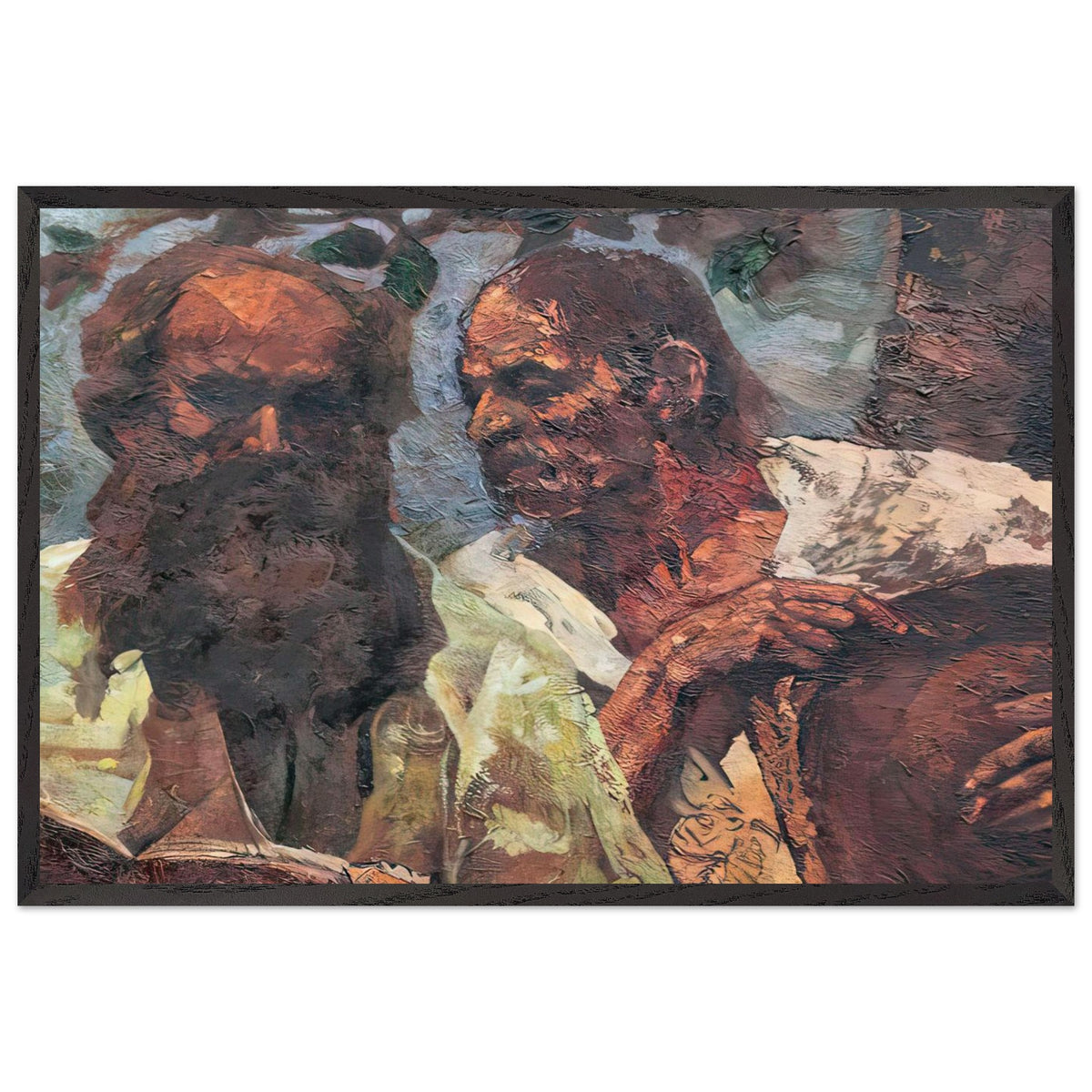 Confession of the Peasant (Composition with Self-Portrait) by Octav Bancila, framed poster