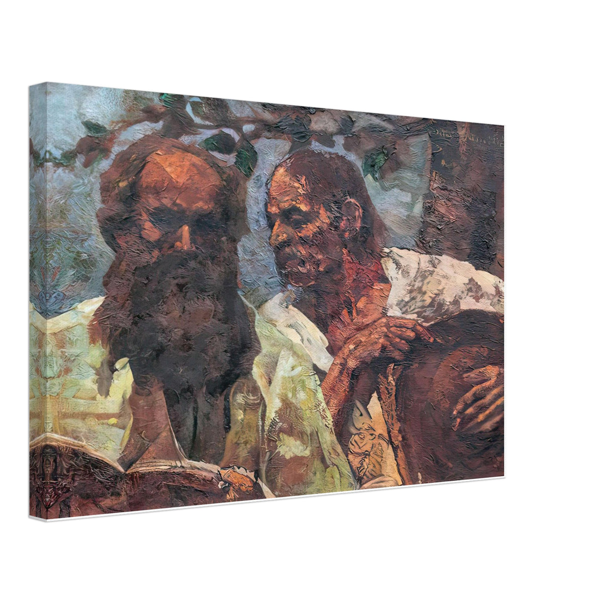 Confession of the Peasant (Composition with Self-Portrait) by Octav Bancila, canvas