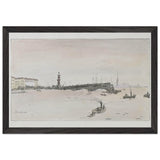 Construction of the Palace Bridge by Anna Ostroumova-Lebedeva, framed poster, view 2