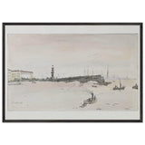 Construction of the Palace Bridge by Anna Ostroumova-Lebedeva, framed poster, view 3