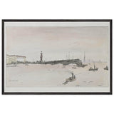Construction of the Palace Bridge by Anna Ostroumova-Lebedeva, framed poster
