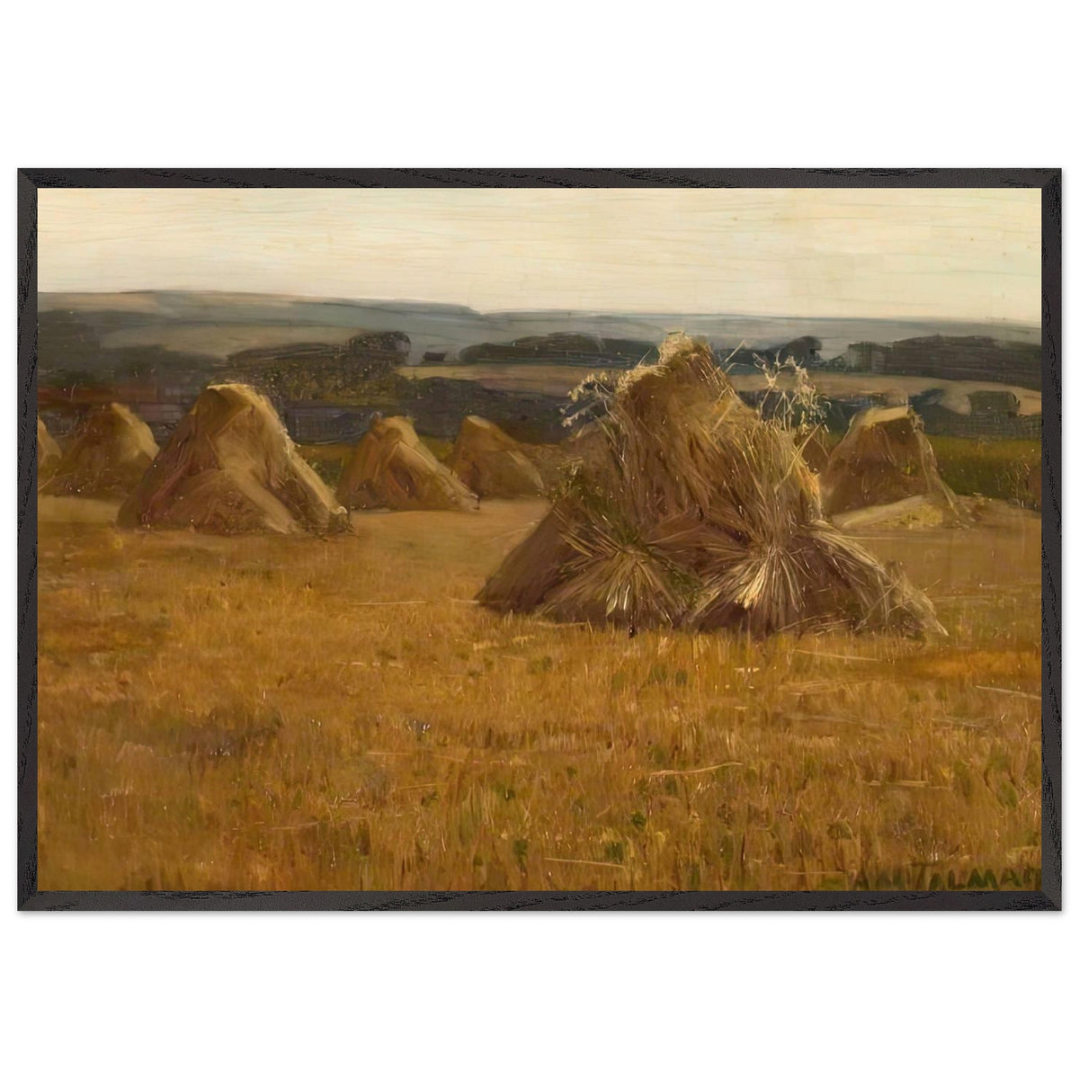 Corn Stacks by Algernon Talmage, framed poster, view 3
