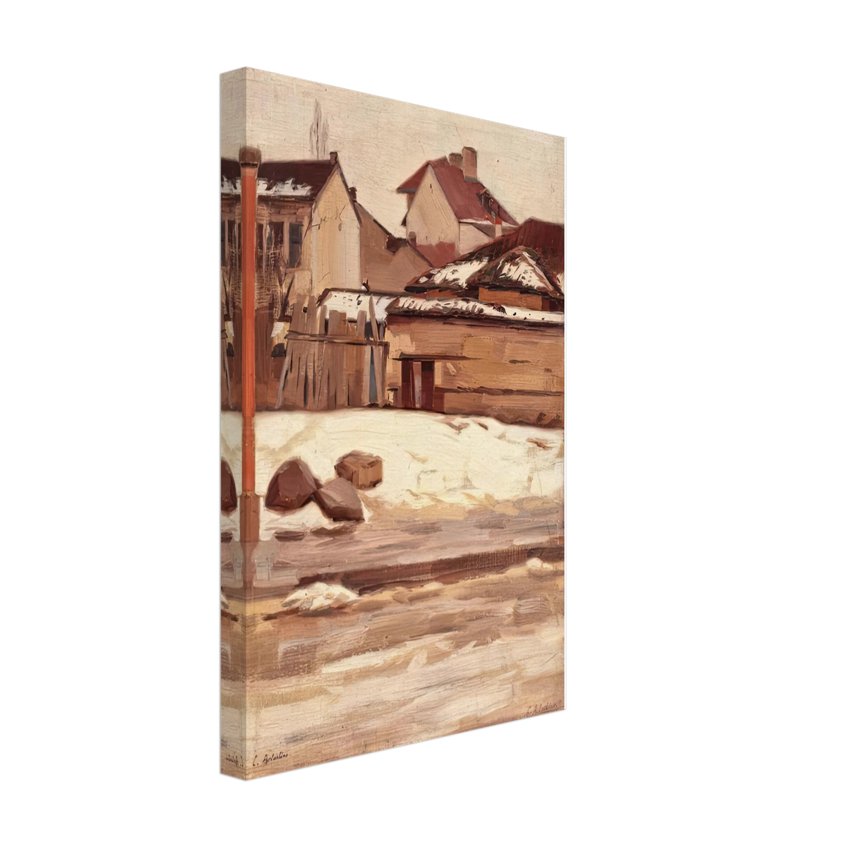 Corner of Bucharest During Winter by Constantin Artachino, canvas, view 2