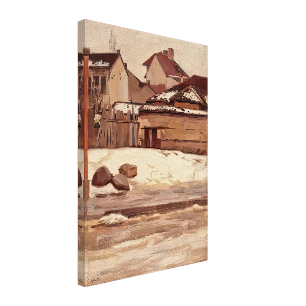 Corner of Bucharest During Winter by Constantin Artachino, canvas