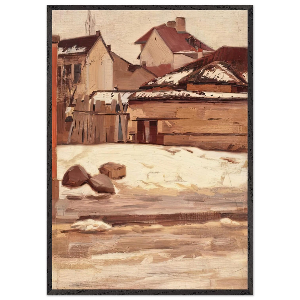 Corner of Bucharest During Winter by Constantin Artachino, framed poster, view 3