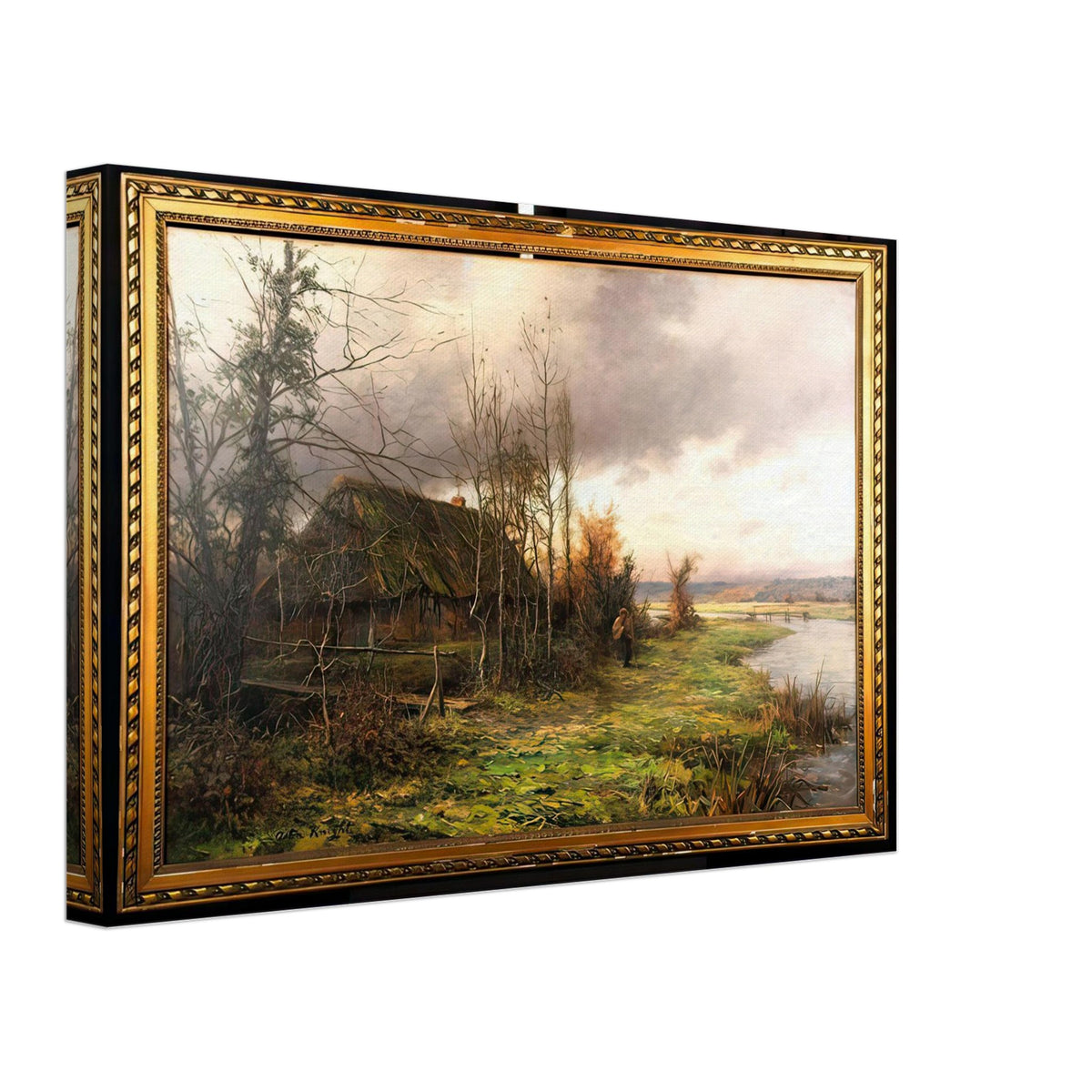 Cottage by a Stream by Louis Aston Knight, canvas, view 2