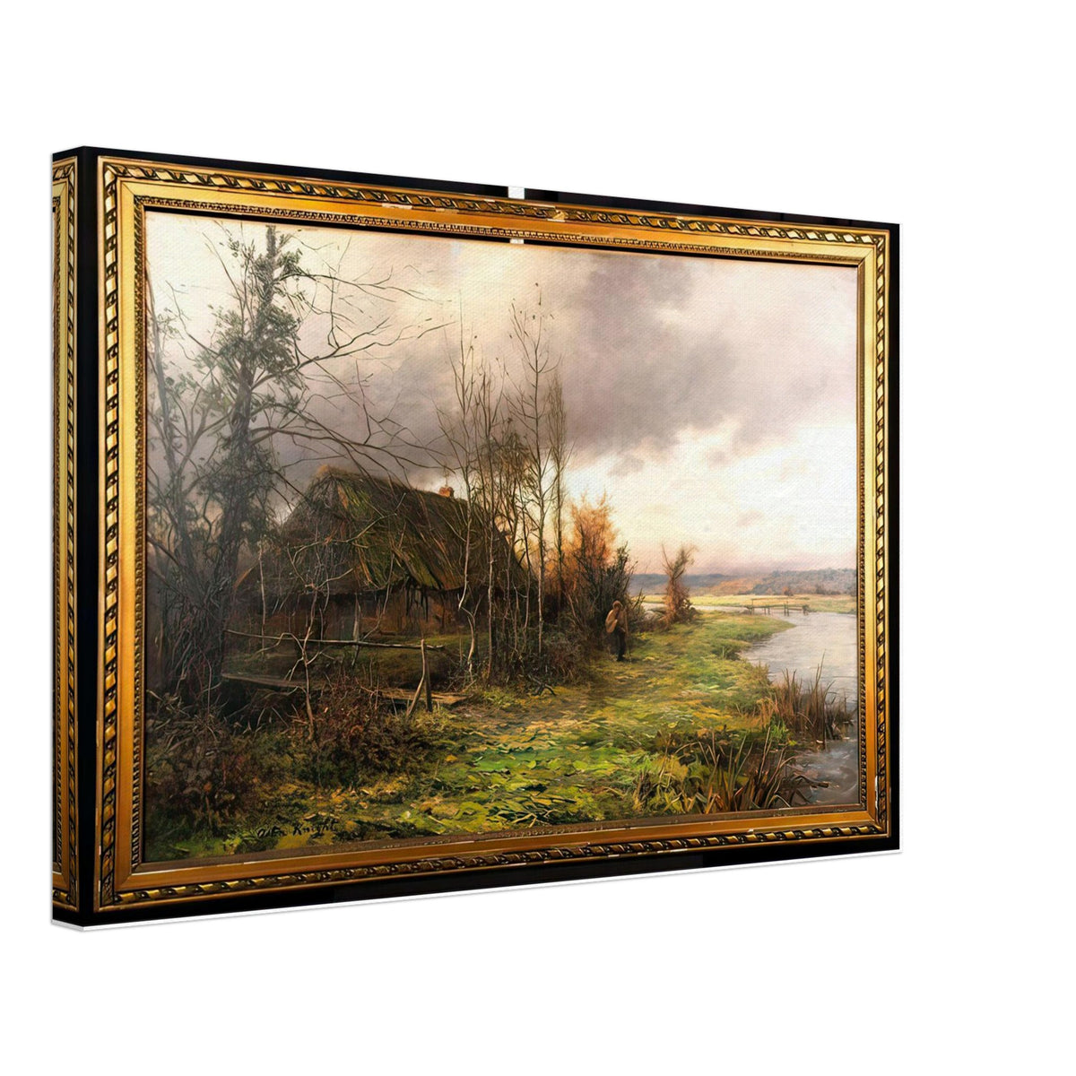 Cottage by a Stream by Louis Aston Knight, canvas