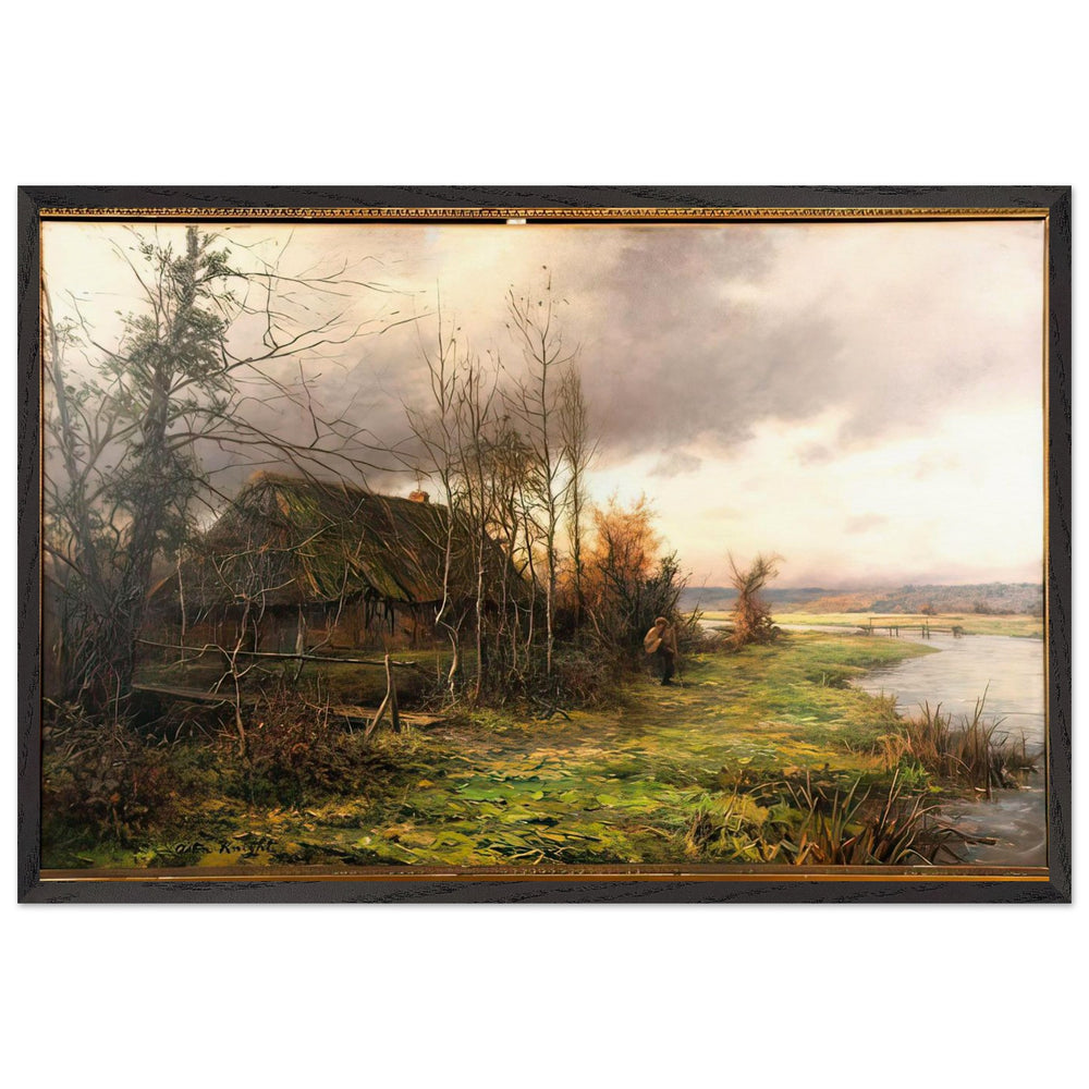 Cottage by a Stream by Louis Aston Knight, framed poster