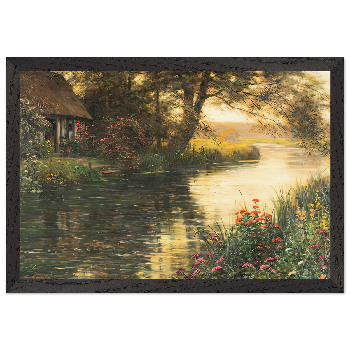 Cottage by the River by Louis Aston Knight, framed poster, view 2