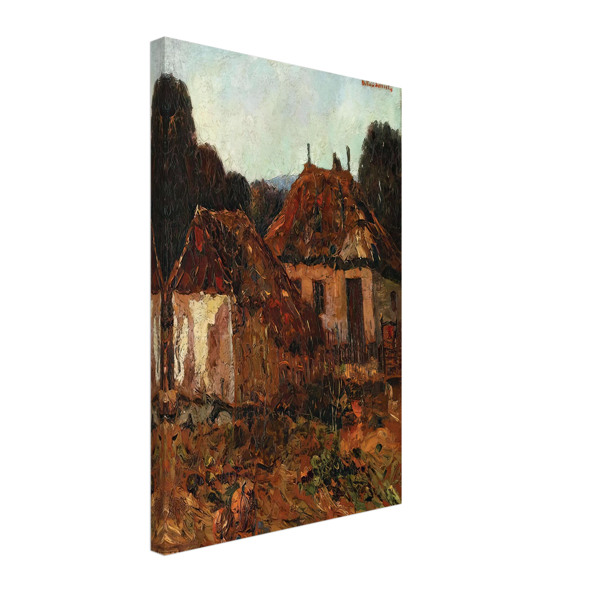 Countryside Houses by Octav Bancila, canvas