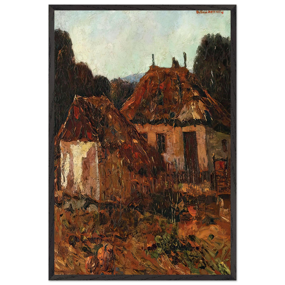 Countryside Houses by Octav Bancila, framed poster