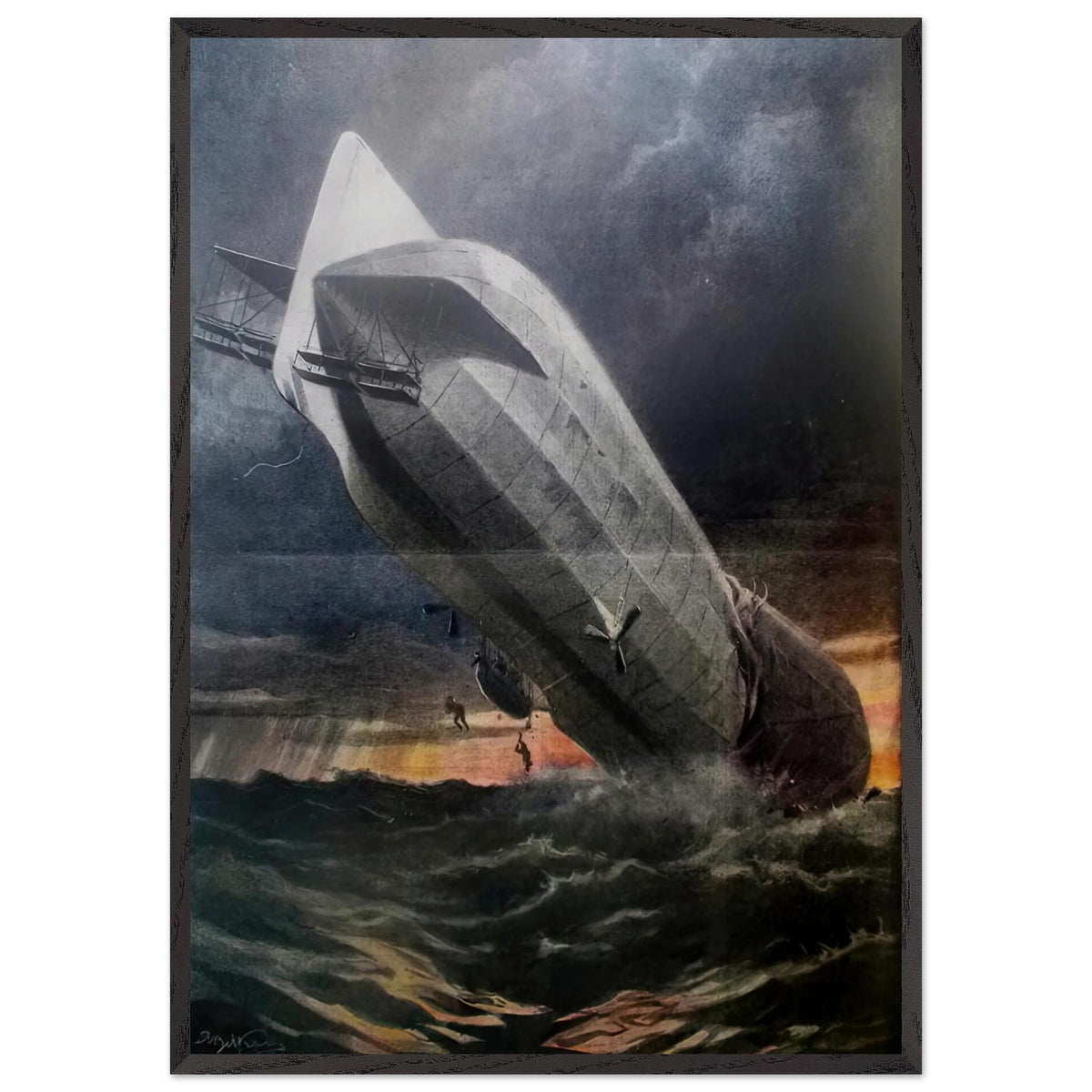 Crash of the L 1 by Achille Beltrame, framed poster, view 3