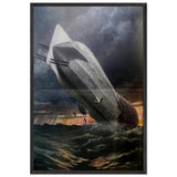 Crash of the L 1 by Achille Beltrame, framed poster