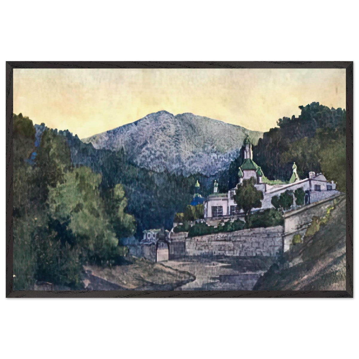 Crimea. Monastery of St. Cosmas and St.Damian by Anna Ostroumova-Lebedeva, framed poster