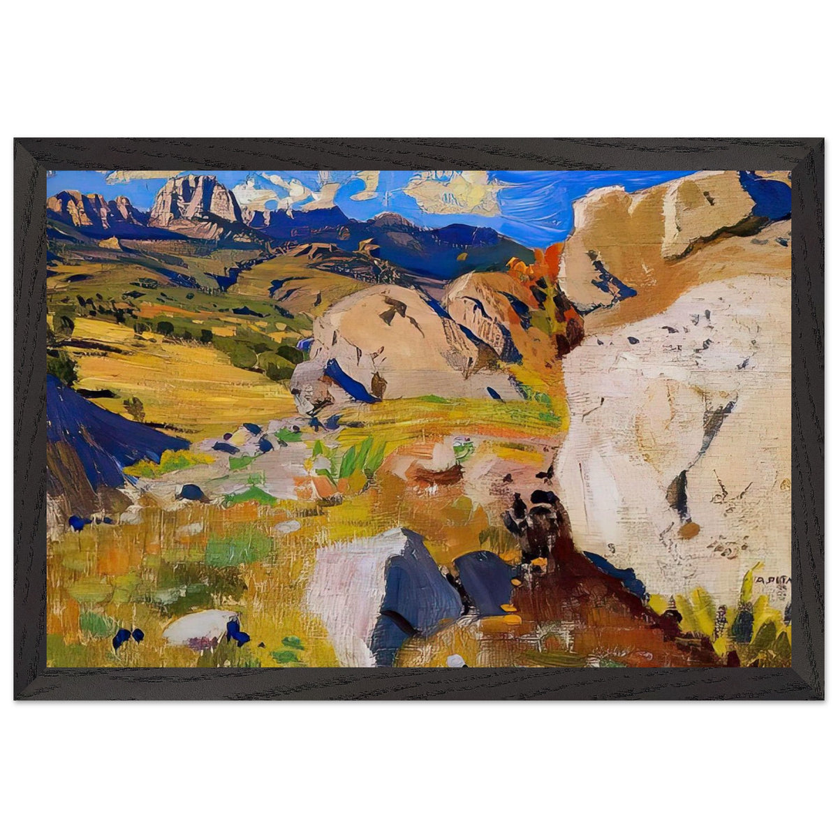 Crimean Mountains by Arkady Rylov, framed poster, view 2