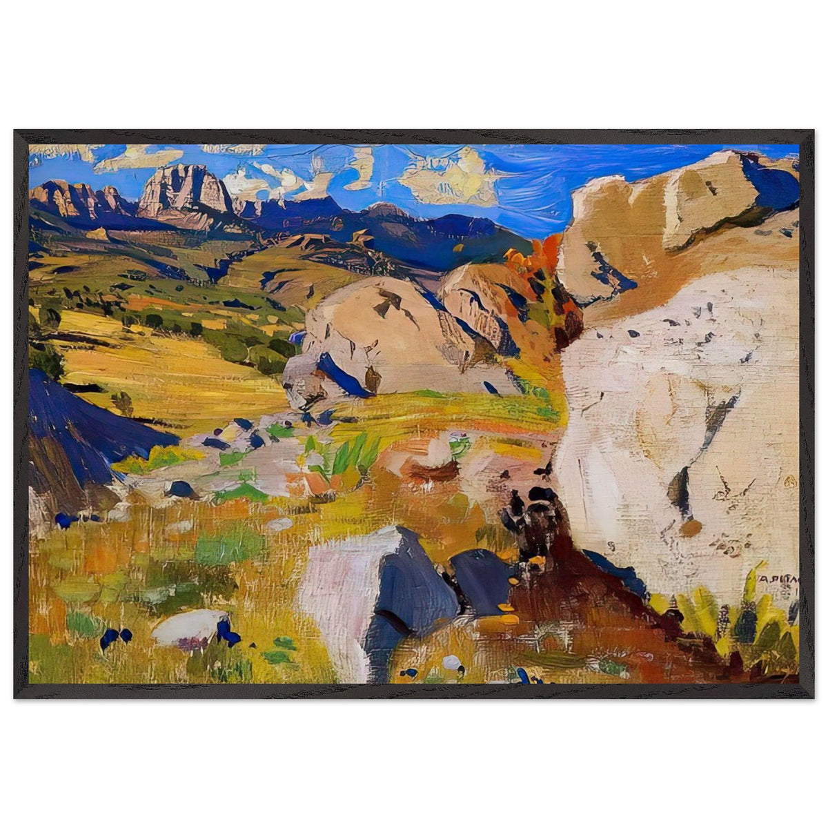 Crimean Mountains by Arkady Rylov, framed poster, view 3