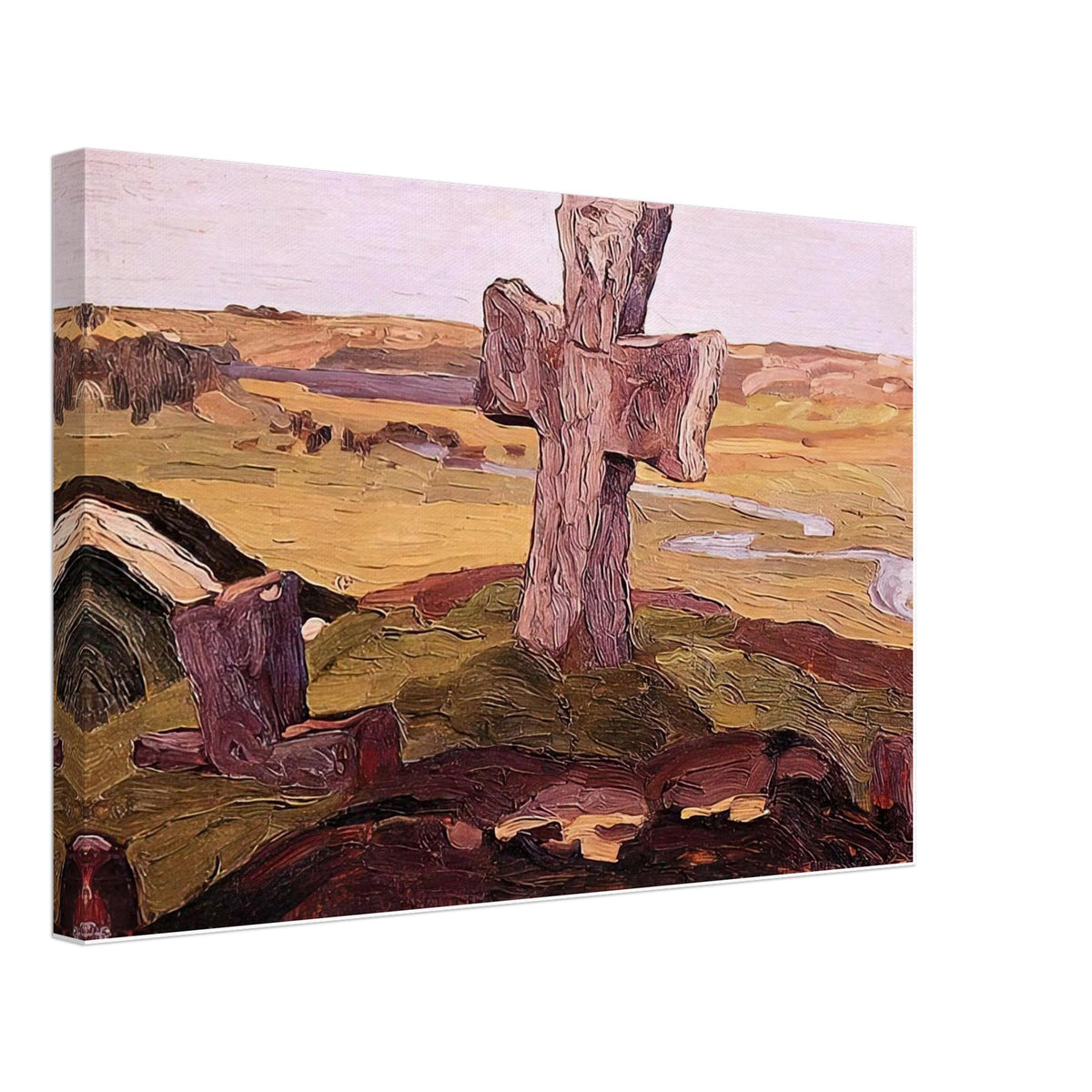 Cross on the Truvor Mound by Nicholas Roerich, canvas