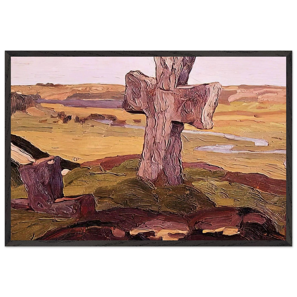 Cross on the Truvor Mound by Nicholas Roerich, framed poster