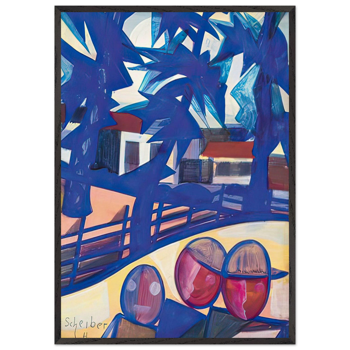 Család by Scheiber Hugó, framed poster, view 3
