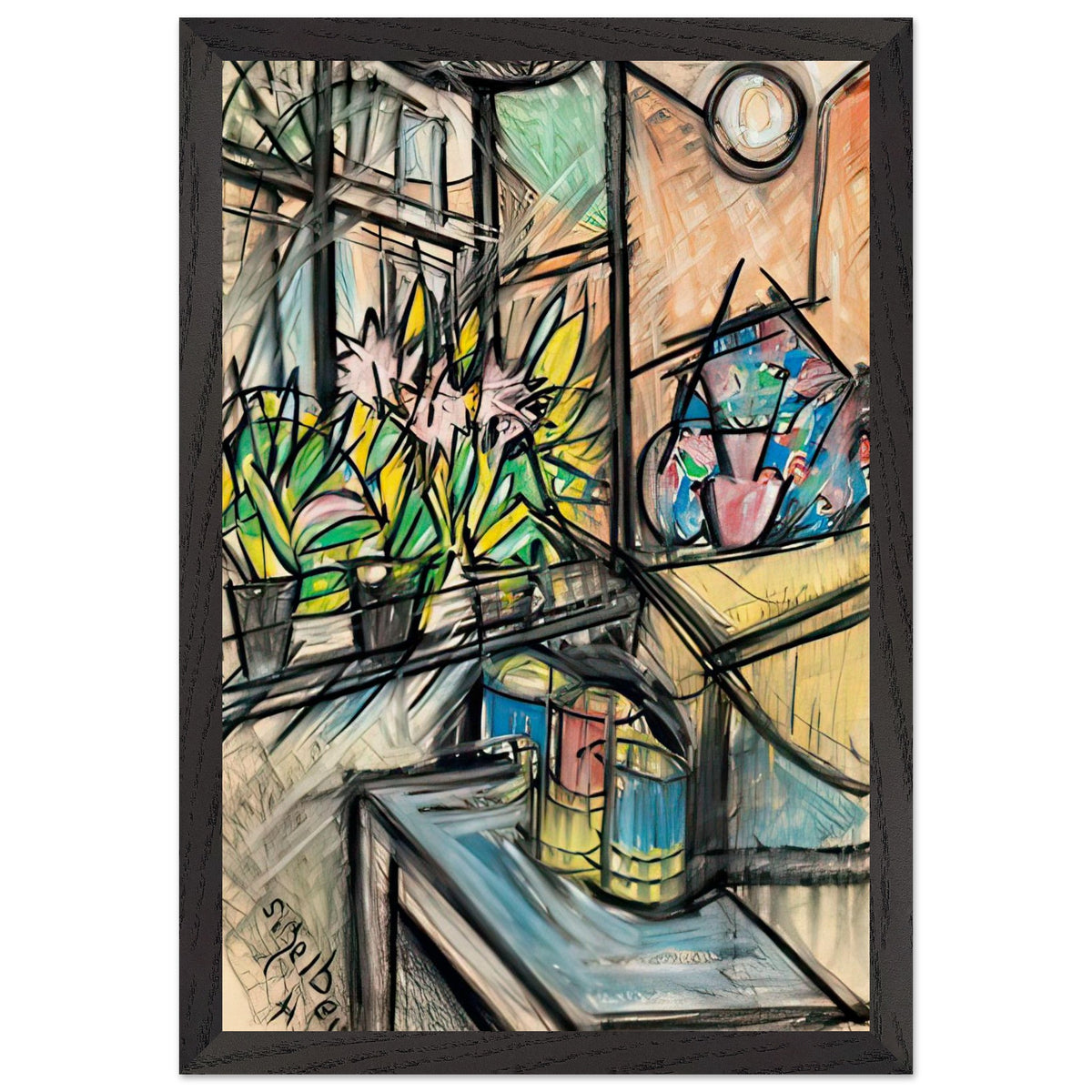 Csendélet by Scheiber Hugó, framed poster, view 2