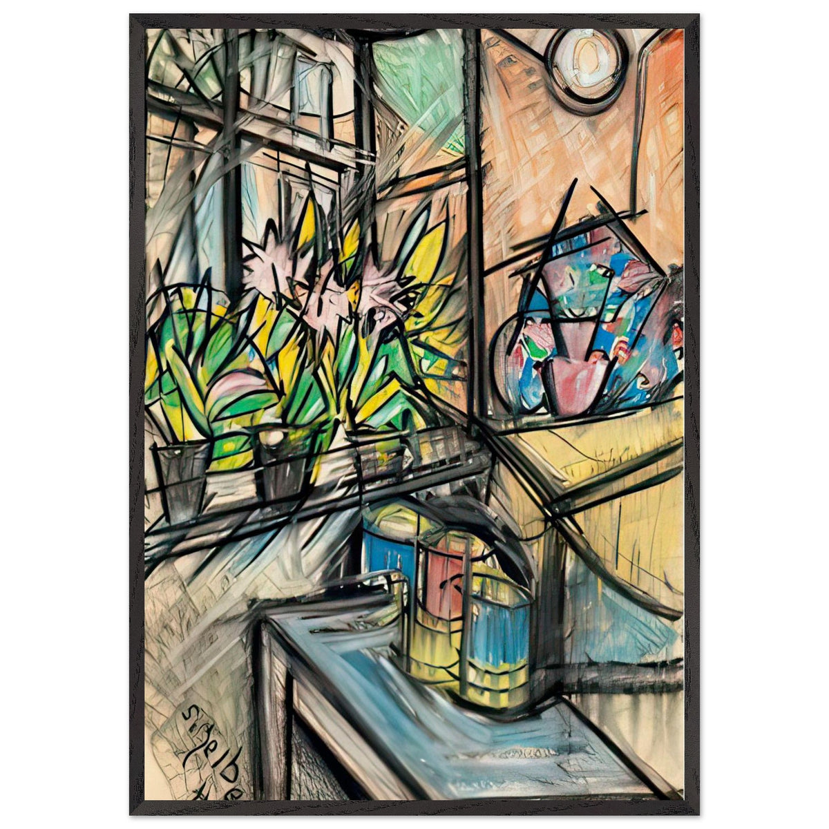 Csendélet by Scheiber Hugó, framed poster, view 3