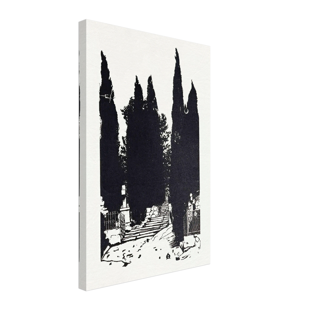 Cypress Trees by Anna Ostroumova-Lebedeva, canvas