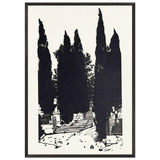 Cypress Trees by Anna Ostroumova-Lebedeva, framed poster, view 3