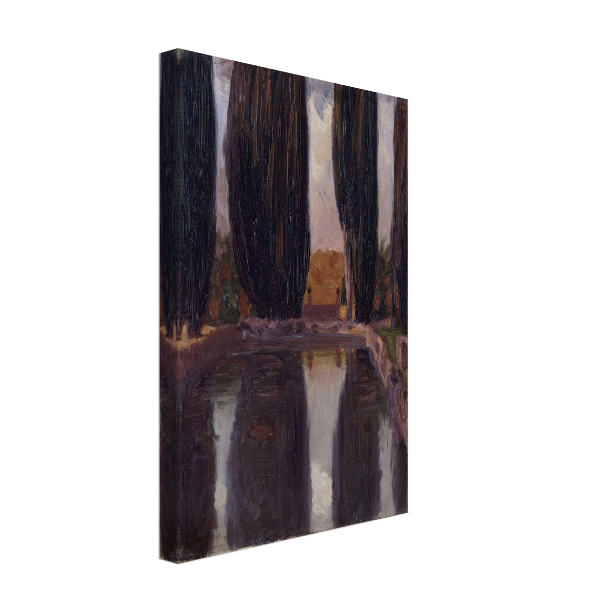 Cypresses by Fujishima Takeji, canvas, view 2