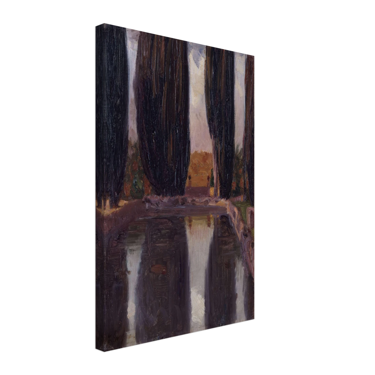 Cypresses by Fujishima Takeji, canvas